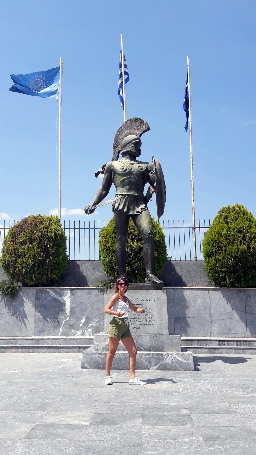 la statue d'un spartiate à sparte